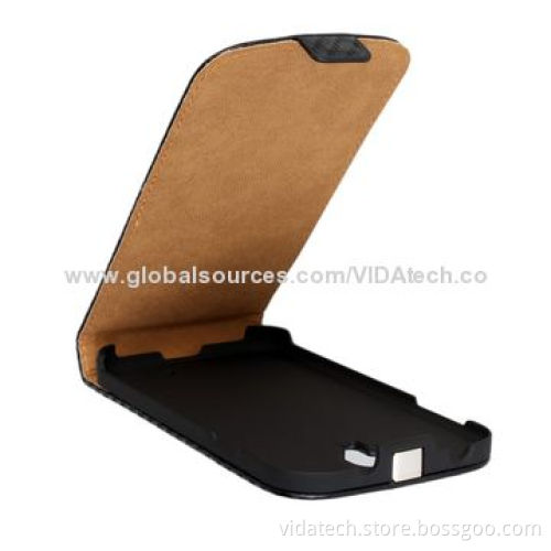 Carbon Fiber Vertical Flip Leather Case for Samsung Galaxy S4 I9500